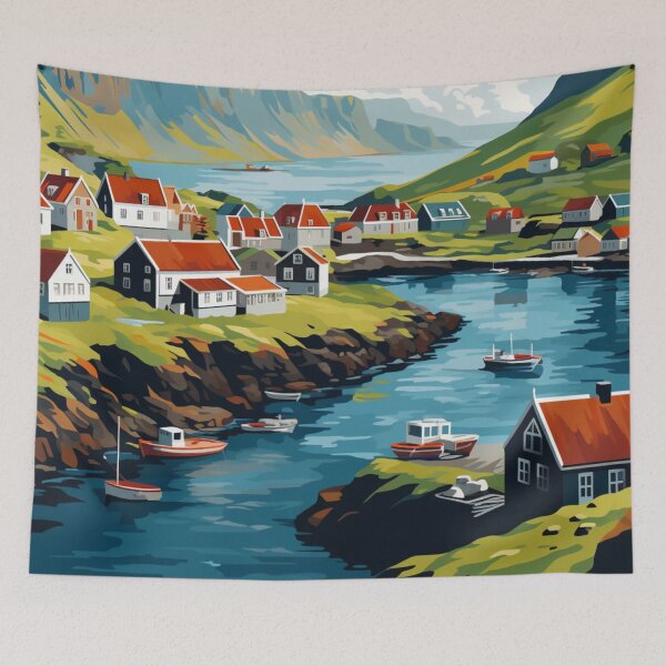 Item preview, A Pop Art Travel Print of the Faroe Islands - Denmark designed and sold by StudioRedKoala.