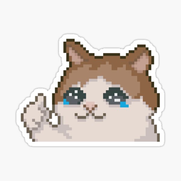 Thumbs Up Sad Cat Meme OK Cat 3 Sticker