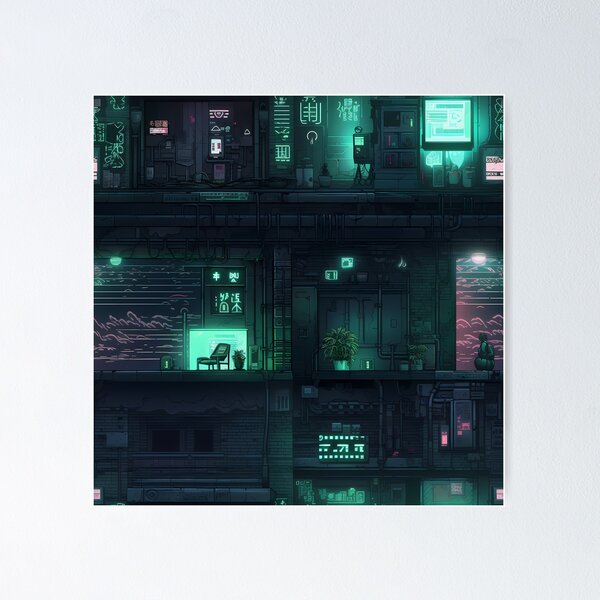 Item preview, Cyberpunk Future Cityscape Pattern designed and sold by SchorlCraft.