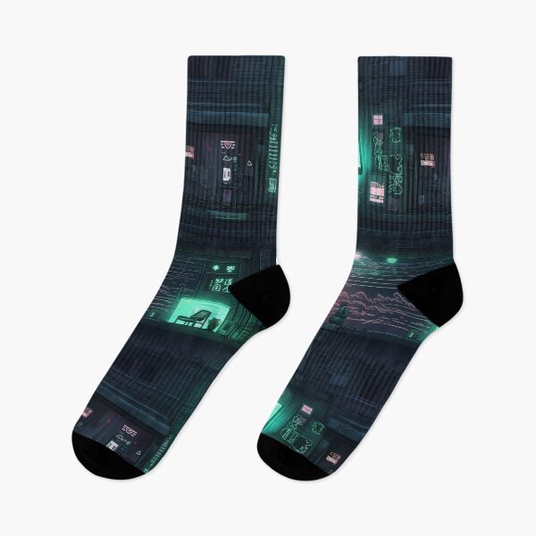 Item preview, Cyberpunk Future Cityscape Pattern designed and sold by SchorlCraft.
