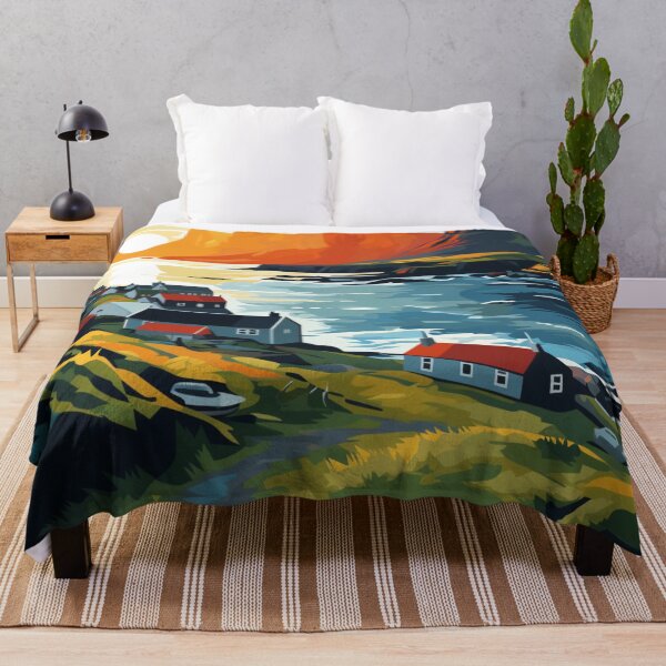Item preview, A Pop Art Travel Print of the Faroe Islands - Denmark designed and sold by StudioRedKoala.