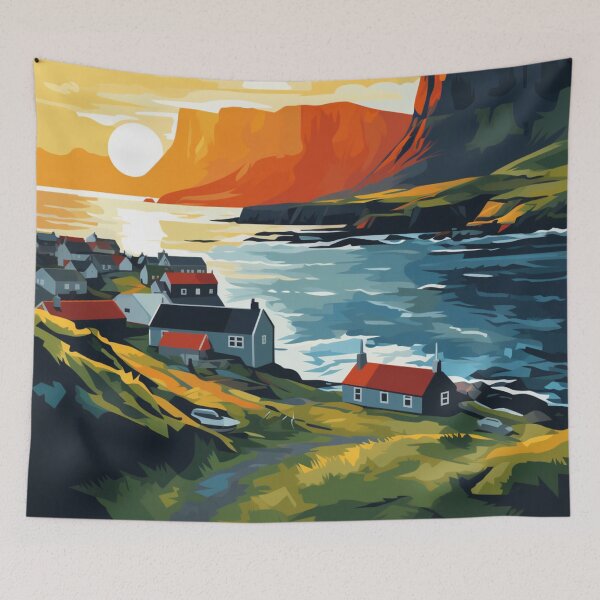 Item preview, A Pop Art Travel Print of the Faroe Islands - Denmark designed and sold by StudioRedKoala.