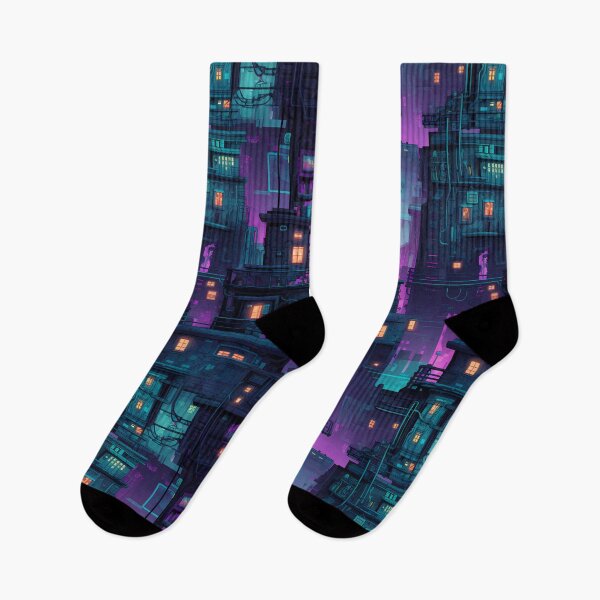 Item preview, Cyberpunk Future Cityscape Pattern designed and sold by SchorlCraft.