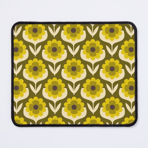 Item preview, KF 0141 D - Vintage Retro 70s Floral Pattern in Green designed and sold by KhakiFinch.