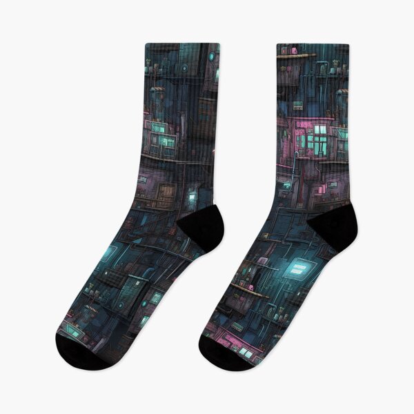 Item preview, Cyberpunk Future Cityscape Pattern designed and sold by SchorlCraft.