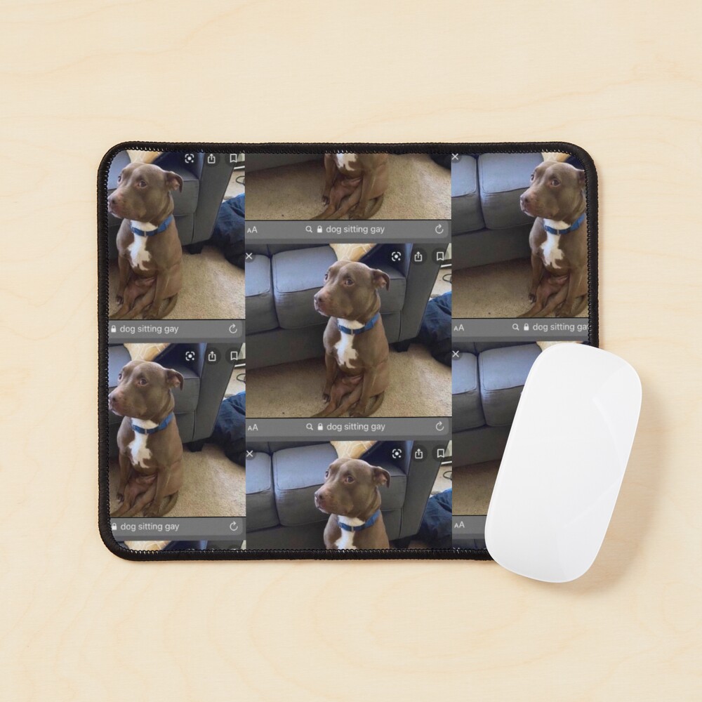 dog sitting gay | Mouse Pad