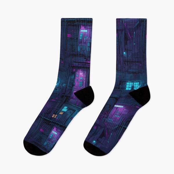 Item preview, Cyberpunk Future Cityscape Pattern designed and sold by SchorlCraft.