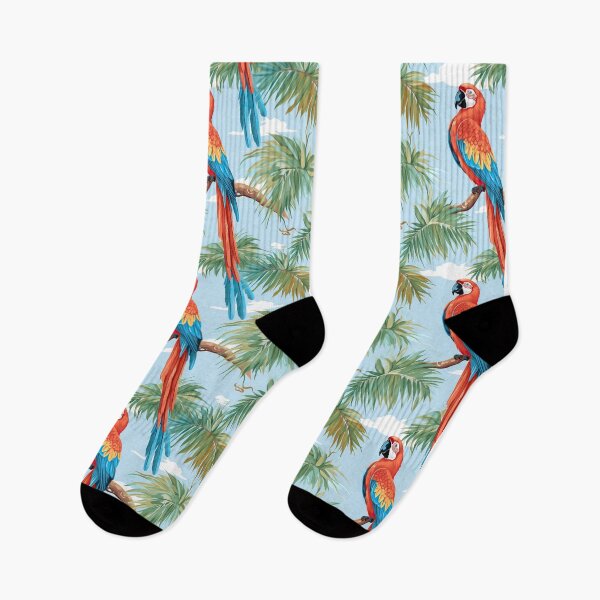 Item preview, Parrot Jungle Pattern on Clouded Sky designed and sold by Digi-Artsy.