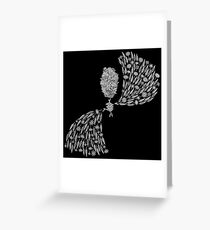 Floral spread (white lines) Greeting Card