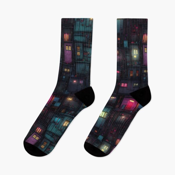 Item preview, Cyberpunk Future Cityscape Pattern designed and sold by SchorlCraft.