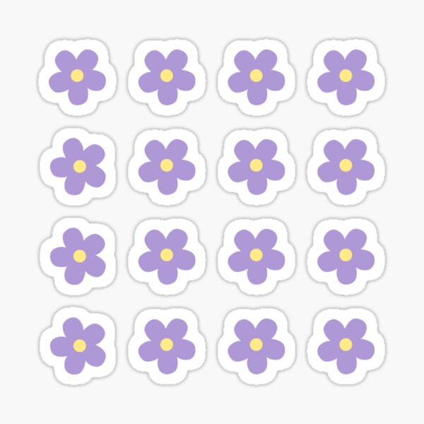 Aperçu de l'œuvre Pack d'autocollants de jolies marguerites violettes créée et vendue par 94infatuations.