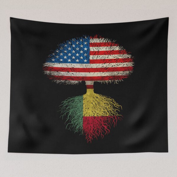 Item preview, American Flag Beninese Roots Benin Flag 	 designed and sold by mpbqzfls15.