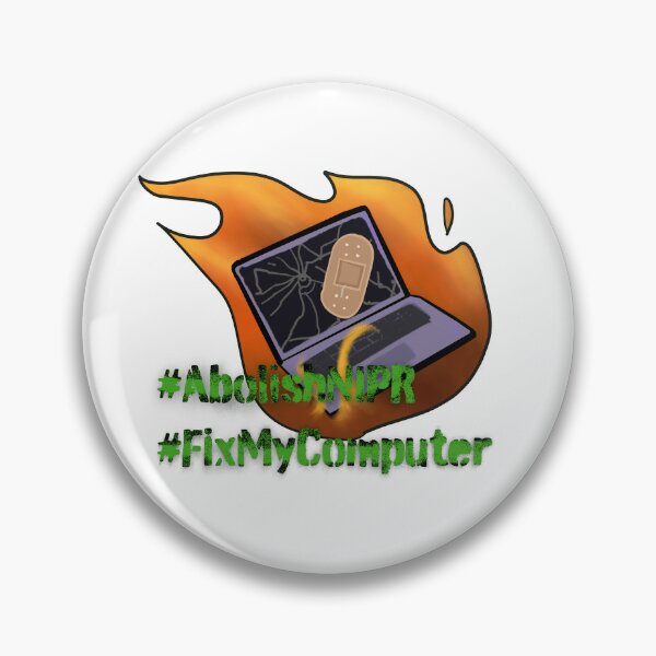 Item preview, burning laptop with hastags designed and sold by Raven-Creative.