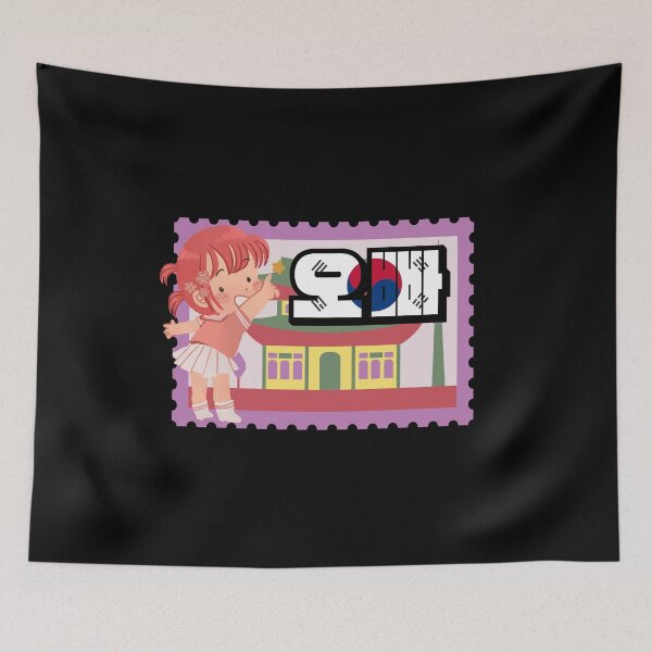 Item preview, Oppa | Cute Girl with Korean Palace Stamp designed and sold by Kimochi-Shop.