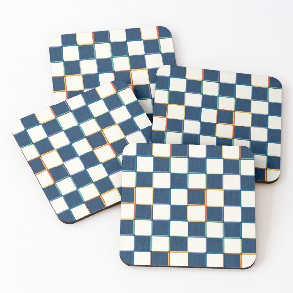 Item preview, Playful Checkerboard - Swallow Blue designed and sold by appleyards.