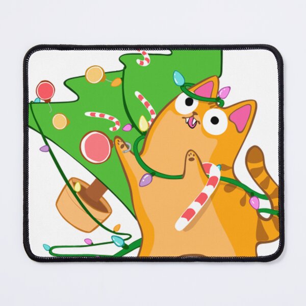 Item preview, Zoomies Christmas Cat Orange Tabby Knocking Over Tree Funny designed and sold by PatriciaEMorant.