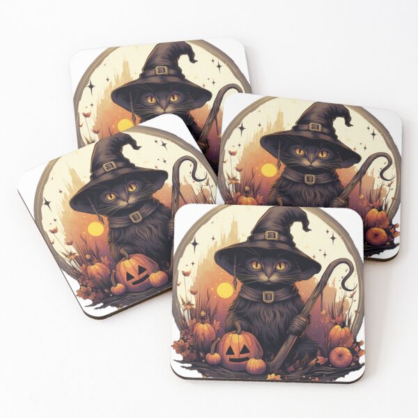 Item preview, Halloween Cat wearing a witch hat  designed and sold by PatriciaEMorant.