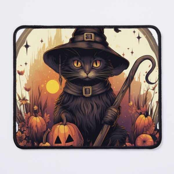 Item preview, Halloween Cat wearing a witch hat designed and sold by PatriciaEMorant.