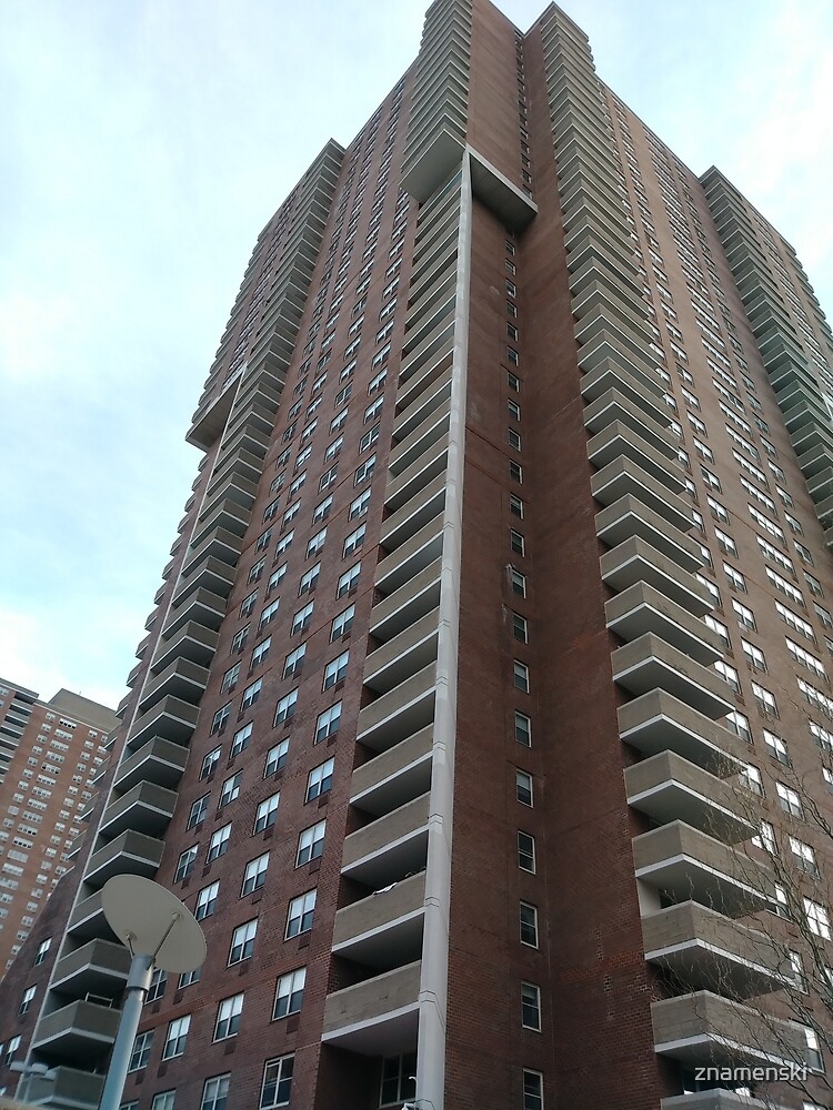 Condominium, New York, Manhattan, Brooklyn, New York City, architecture, street, building, tree, car,   by znamenski