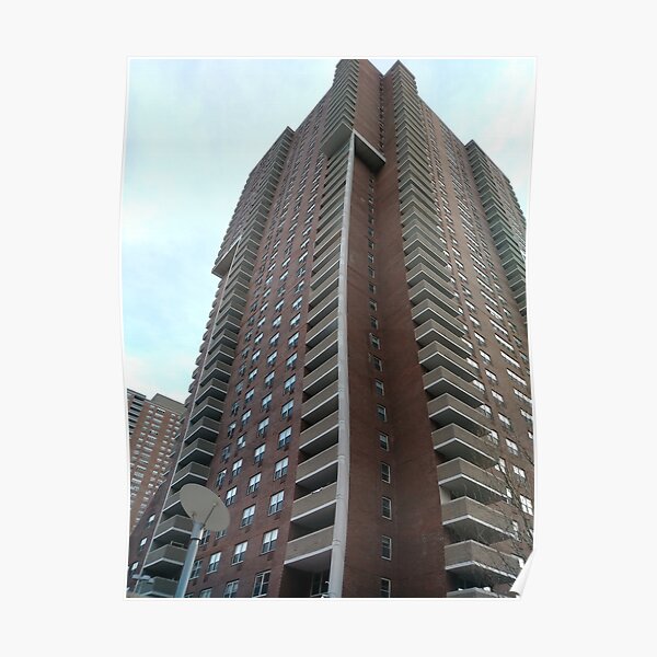 Condominium, New York, Manhattan, Brooklyn, New York City, architecture, street, building, tree, car,   Poster