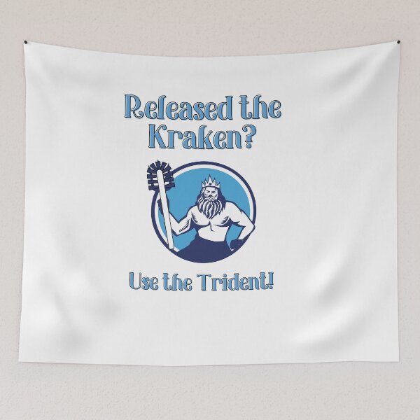 Item preview, Released the Kraken? Use the Trident! - Mythical Sea Creature Bathroom  designed and sold by ElLocoMus.