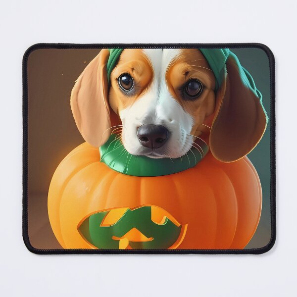 Item preview, Adorable beagle dressed in a hilarious pumgin Halloween designed and sold by purrfect pattern.