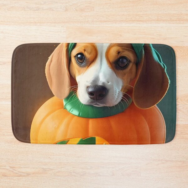 Item preview, Adorable beagle dressed in a hilarious pumgin Halloween designed and sold by purrfect pattern.