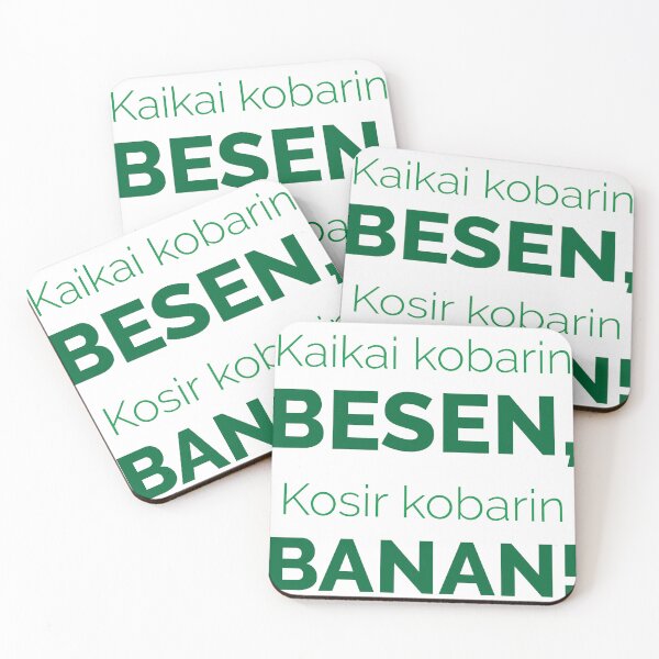 Item preview, Green on White - Kaikai kobarin BESEN, Kosir kobarin BANAN designed and sold by Rhodeskip.