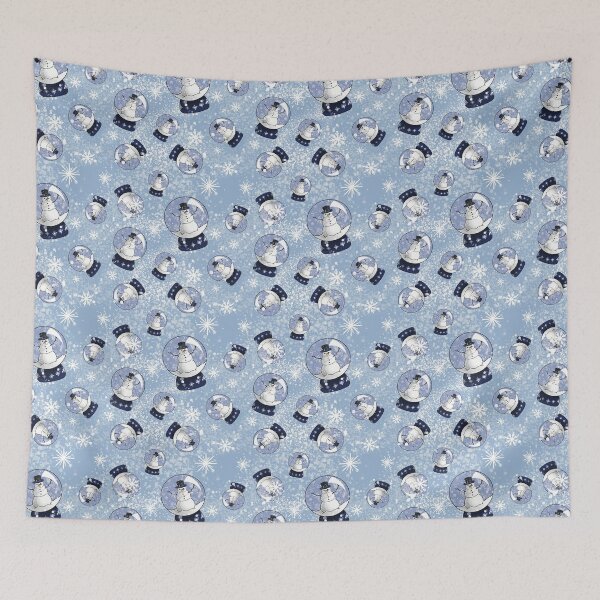 Item preview, Snow Globe Pattern (Light Blue) designed and sold by honeybeepaper.