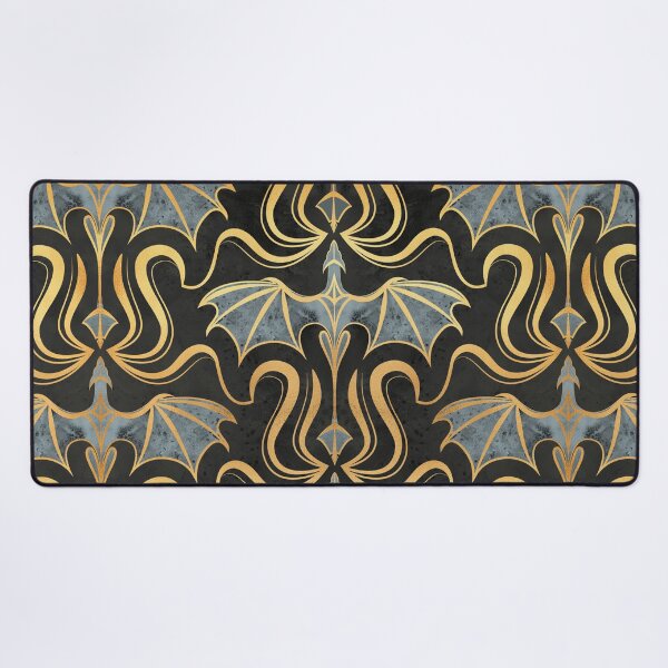 Item preview, Whimsical dragon creatures // black background metallic golden texture and grey green fantastic magical legendary beasts designed and sold by SelmaCardoso.