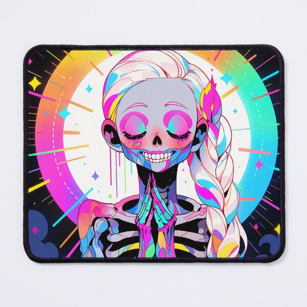 Item preview, Bright Rainbow Holy Skeleton Anime Girl designed and sold by bubblegoth.
