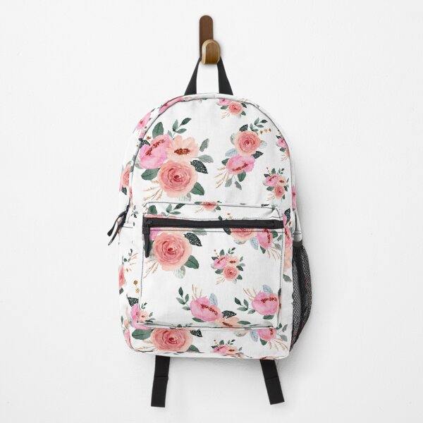 Artikelvorschau, Pfirsichrosa Aquarell Blumenmuster entworfen und verkauft von EnigmaStitcher.