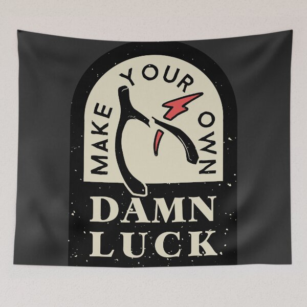 Item preview, Make Your Own Damn Luck Badge Red designed and sold by CloudWalker Designs.