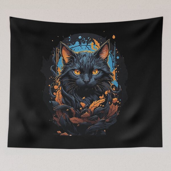 Item preview, black cat art designed and sold by Bcolors.
