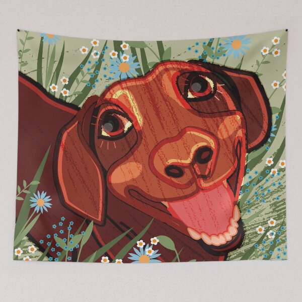 Item preview, a contented dog's face  designed and sold by Kosinskaya.