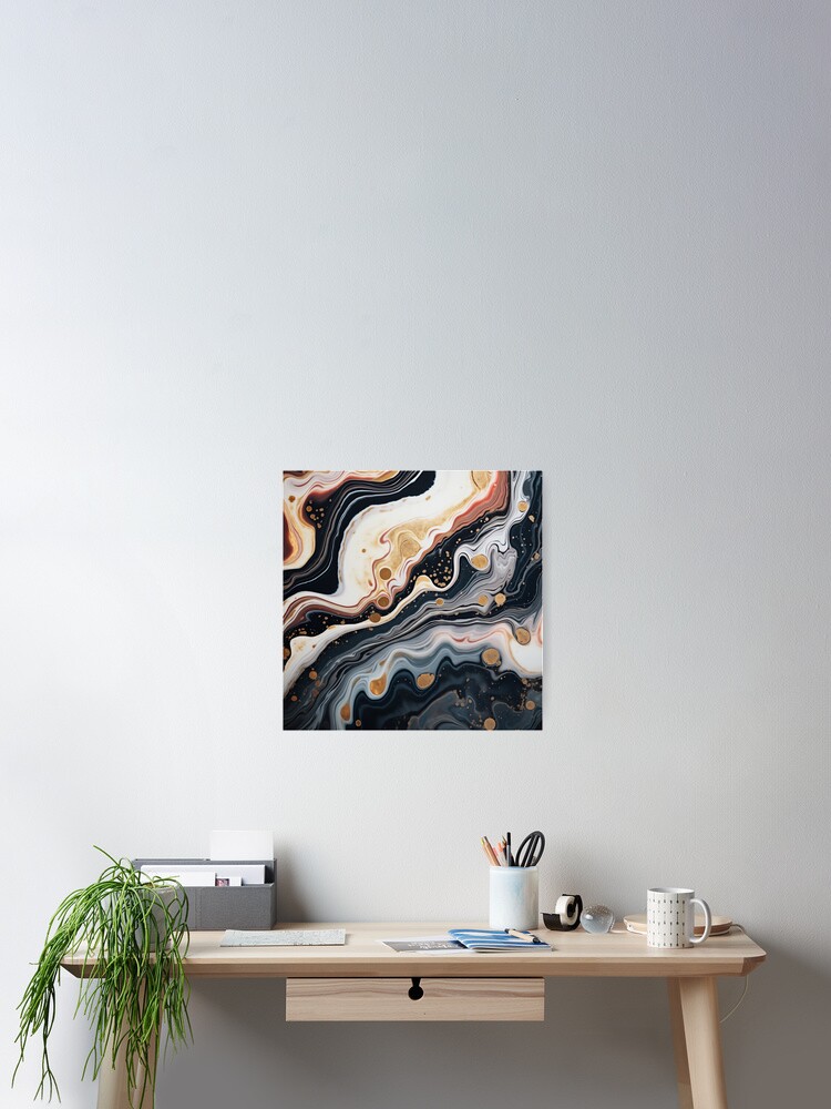 Thumbnail 2 of 3, Poster, Abstract multicolor marble pattern designed and sold by SmileshareShop.