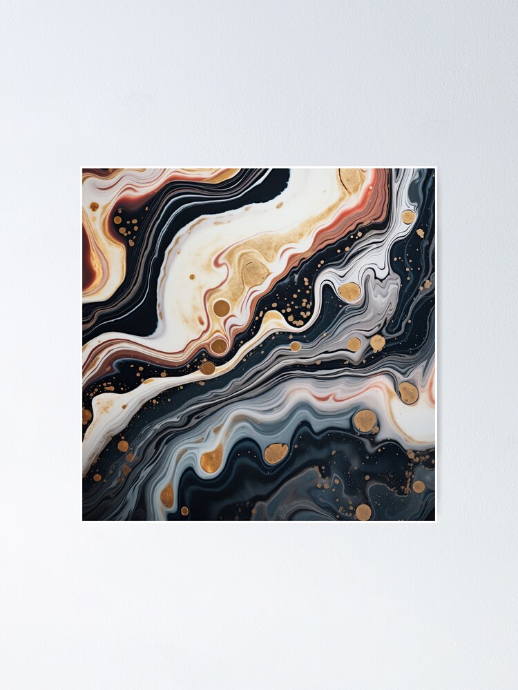 Thumbnail 1 of 3, Poster, Abstract multicolor marble pattern designed and sold by SmileshareShop.