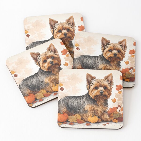 Item preview, Pumpkin Spice Paws: Yorkie's Autumn Palette designed and sold by digiscapeart.