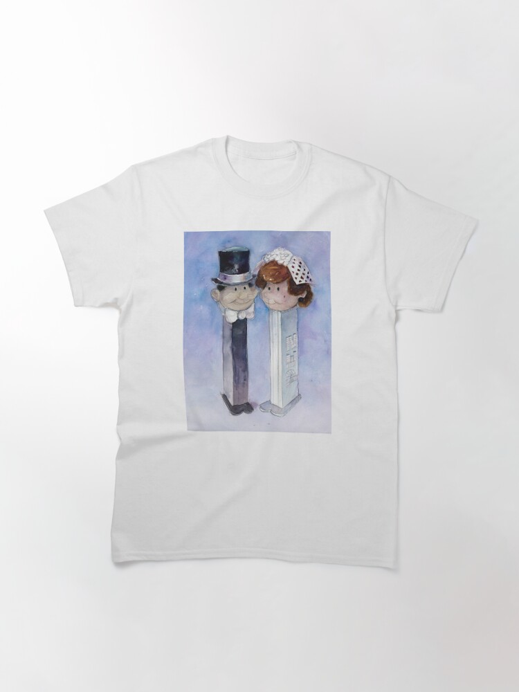 Imagen 3 de 7, Camiseta clásica con la obra Pareja Pez - Regalo de boda perfecto, diseñada y vendida por americ-alouis.