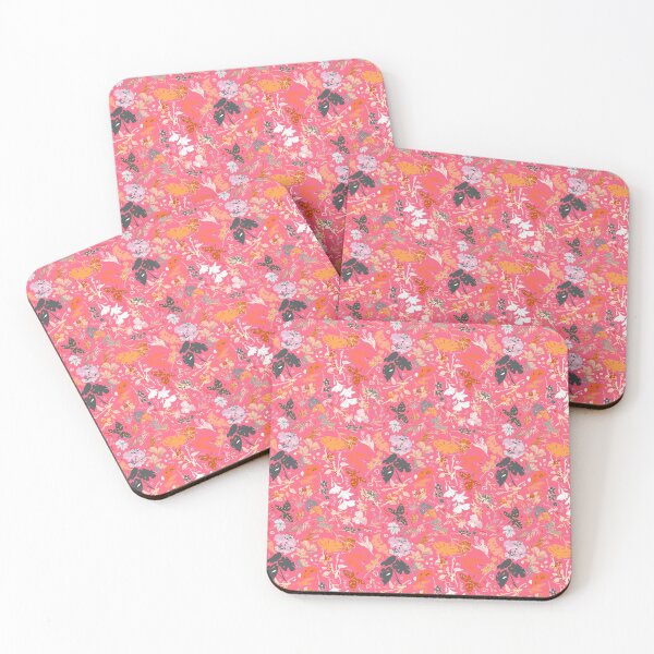 Item preview, Fuchsia Botanical Floral: Black, Red, Orange designed and sold by ara-designs.