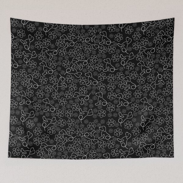 Item preview, Black White Dog Line Pattern designed and sold by EnigmaStitcher.