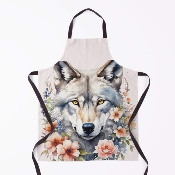 Item preview, wolf with flowers 1 designed and sold by SchokoGoth.