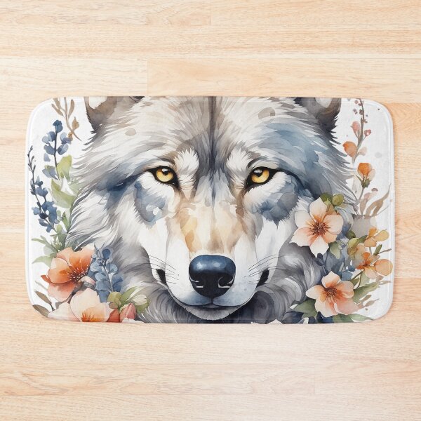 Item preview, wolf with flowers 1 designed and sold by SchokoGoth.