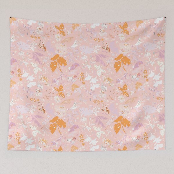 Item preview, Pink Botanical Floral: White, Purple, Orange designed and sold by ara-designs.