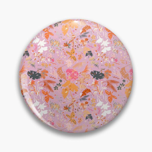 Item preview, Pink Botanical Floral: Gray, Orange, Fuchsia designed and sold by ara-designs.
