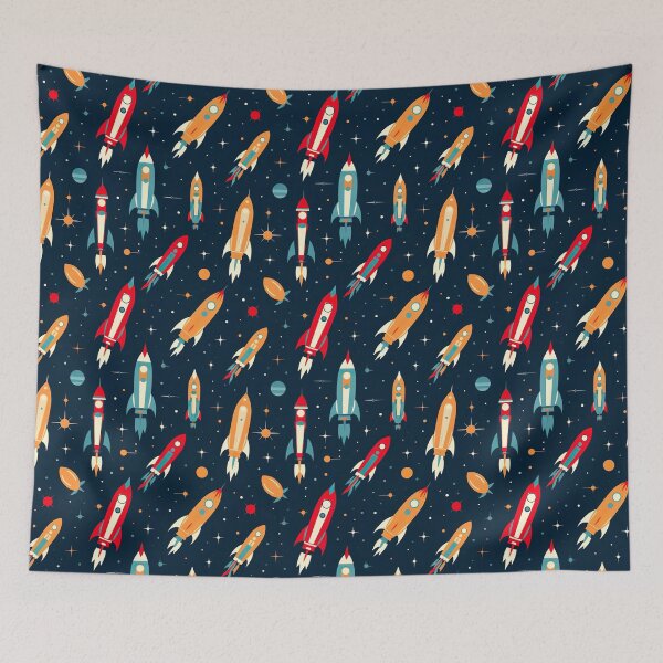 Item preview, Galactic Glam: Cute Toy Spaceship Pattern designed and sold by Digi-Artsy.