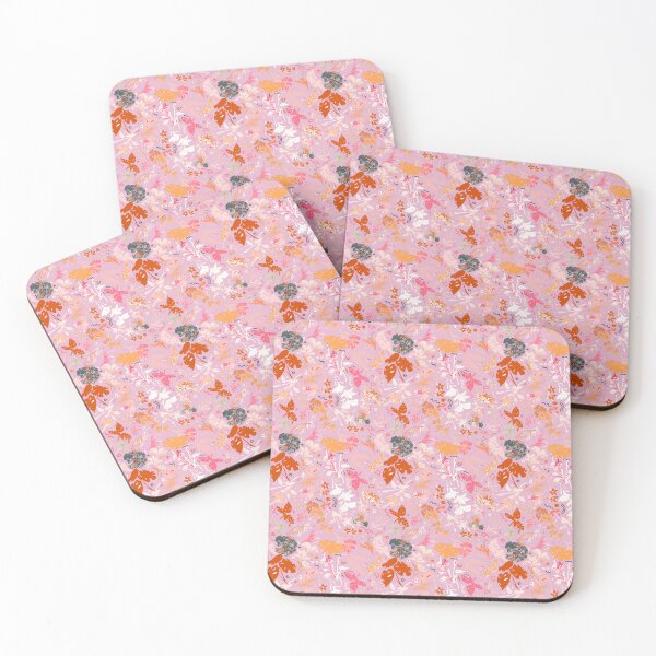 Item preview, Pink Botanical Floral: Gray, Orange, Red designed and sold by ara-designs.