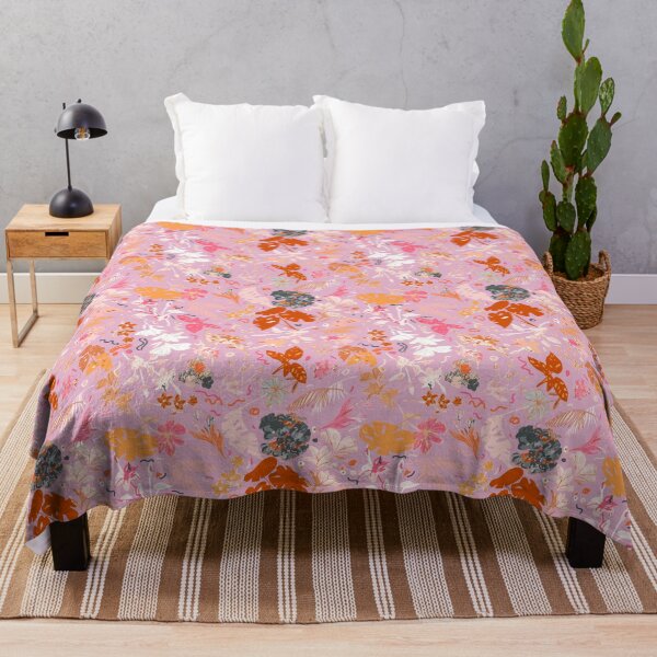 Item preview, Pink Botanical Floral: Gray, Orange, Red designed and sold by ara-designs.