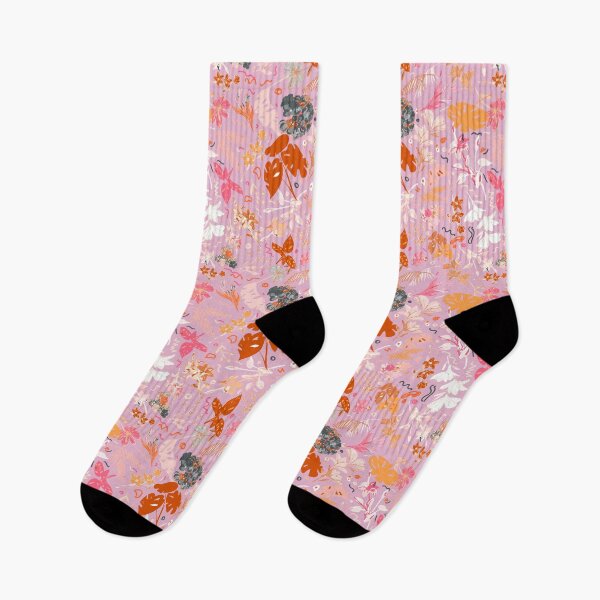 Item preview, Pink Botanical Floral: Gray, Orange, Red designed and sold by ara-designs.