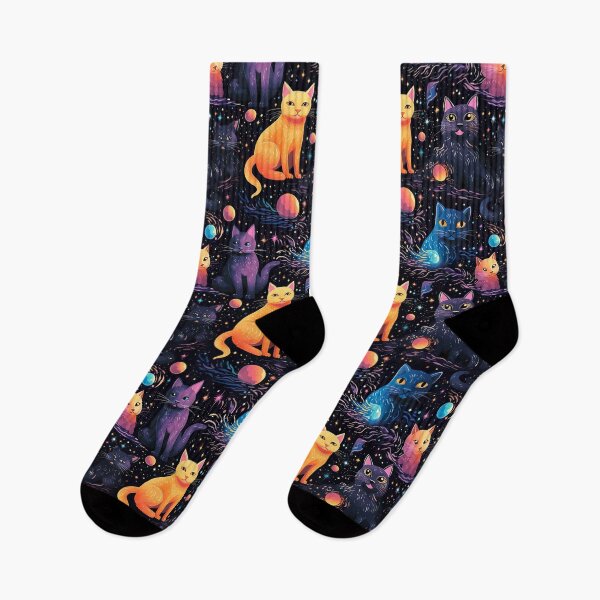 Item preview, Galactic Glam: Colorful Cosmic Cats Pattern designed and sold by Digi-Artsy.